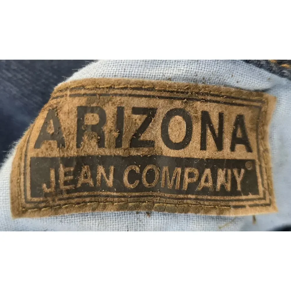 VTG Arizona Jeans Reversible Quilted Denim Jacket Men's Size Large Blue & Black